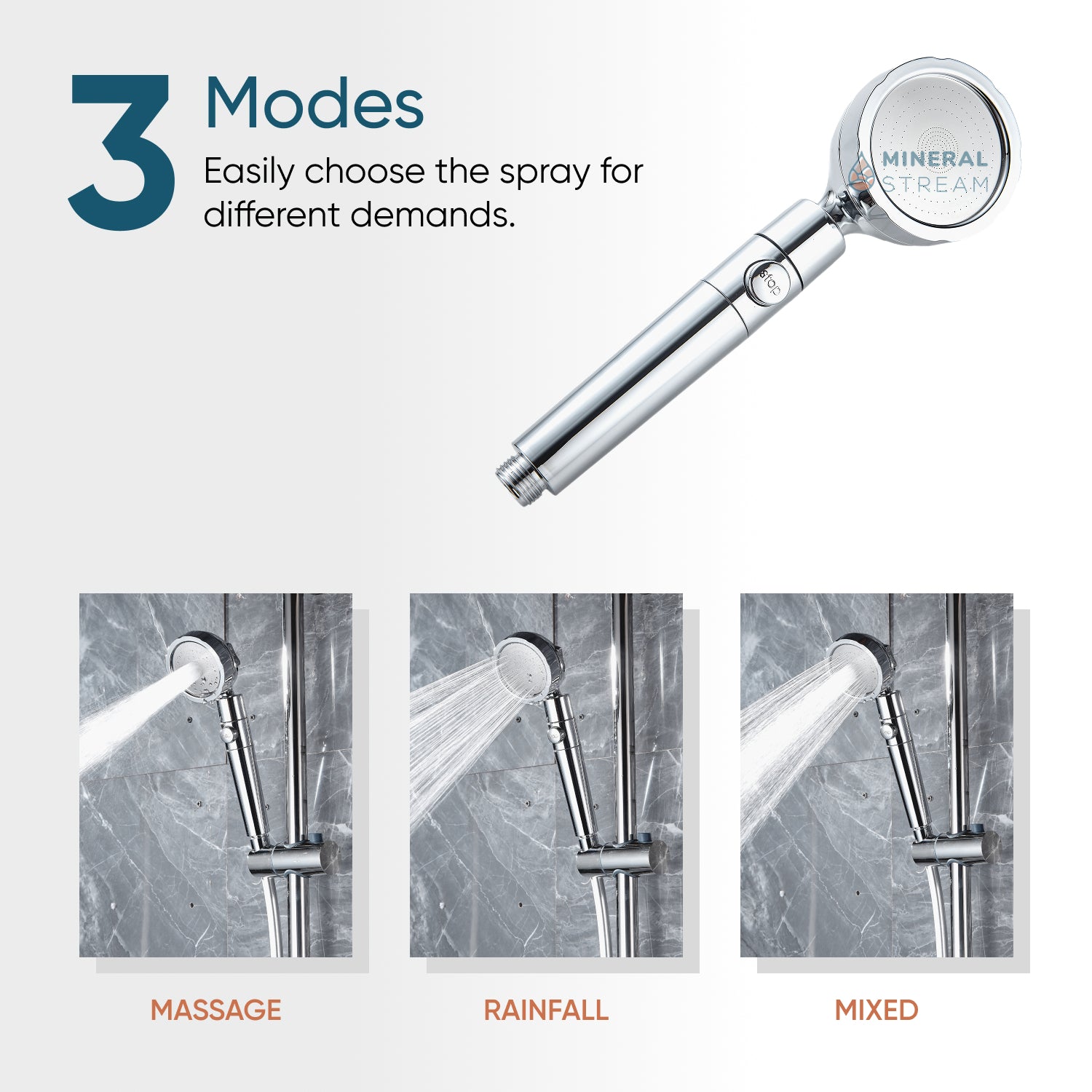 Alcachofa de ducha MineralStream™ 3.0 con filtrado